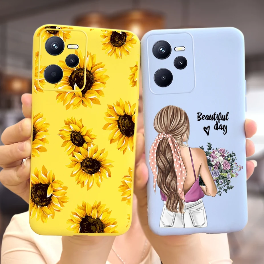 Funda de silicona suave para móvil, carcasa trasera con flores hermosas para Realme C35, RMX3511, Oppo Realme C35 C 35 RealmeC35 - imagen 3