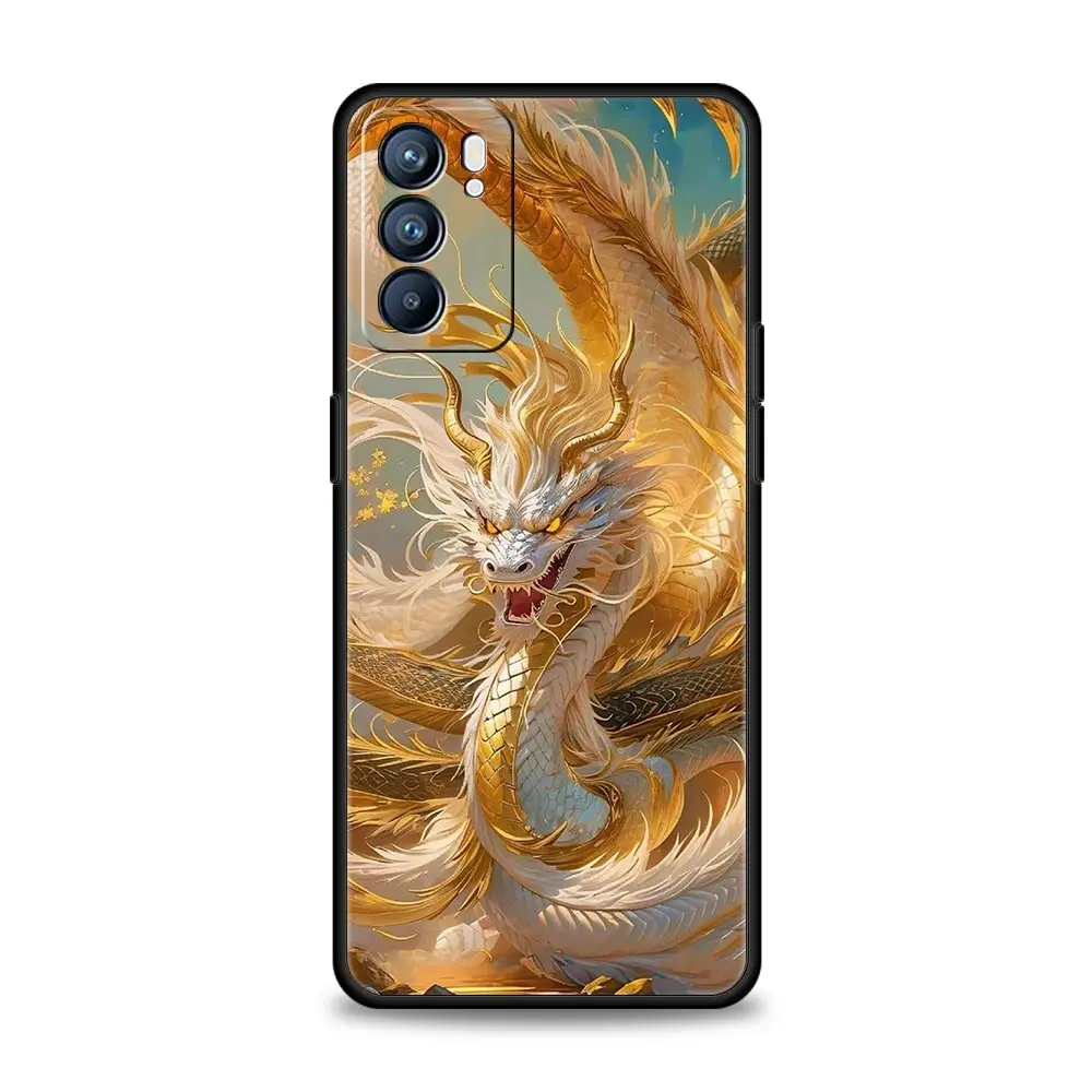 Funda de teléfono para Oppo Reno13 Reno12 Reno11 F Reno10 Pro A54 A53 A95 A76 A74 A57 A98 A80 A79 5G A78 4G serie de dragón de dibujos animados - imagen 2