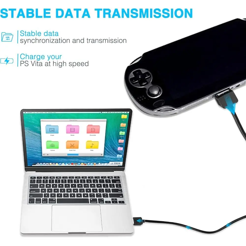 Cable de carga USB para PSVita, alta velocidad, 2 en 1, Cable de sincronización de datos, consola de mano, 1m, línea de cargador de energía para Playstation Vita 1000 - imagen 5