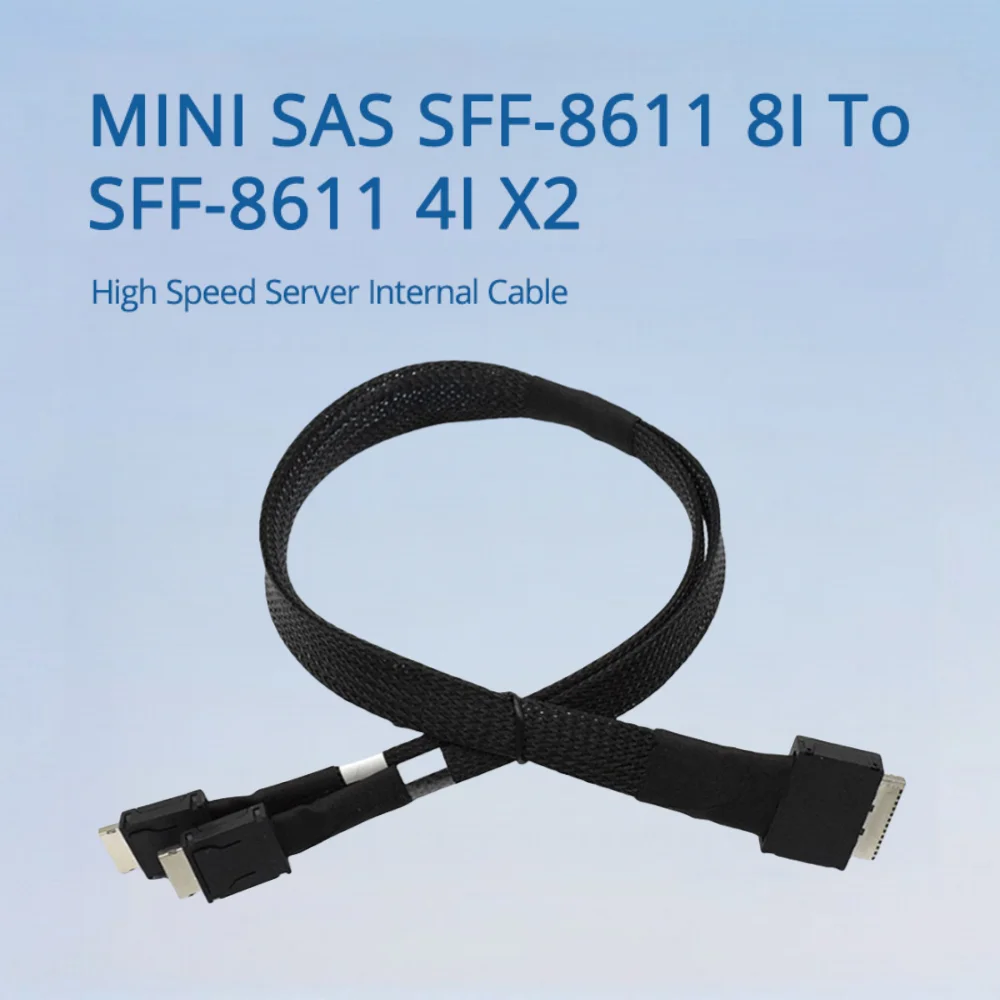 MINI SAS SFF-8611 8I a SFF-8611 4I X2 Cable interno de servidor de alta velocidad Longitud opcional 0,5 M 1 M