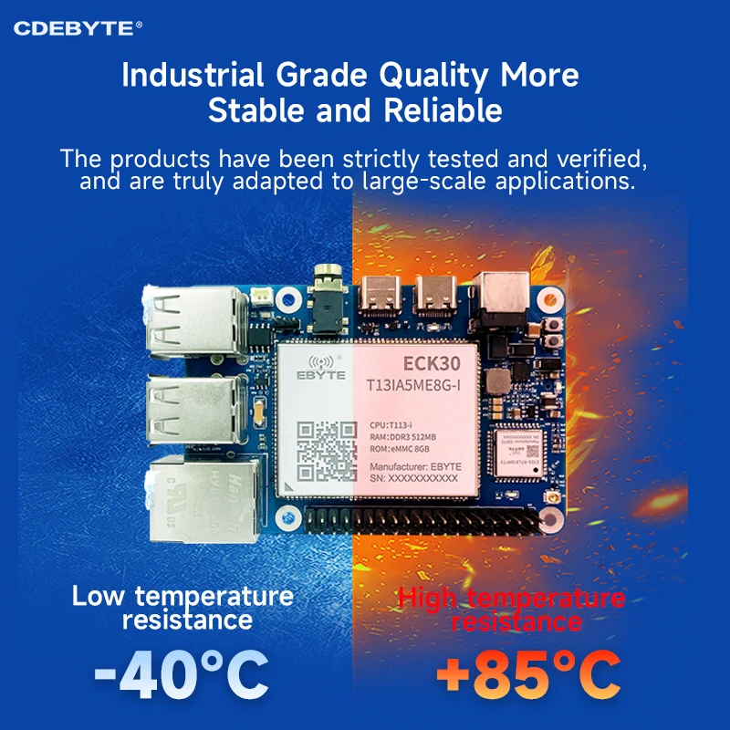 T113-I computadora de placa única RISC-V DSP RJ45 WIFI puede MIPI CDEBYTE ECB30-P4T13IA5ME8G-I 512M DDR3 8GB EMMC grado Industrial - imagen 2