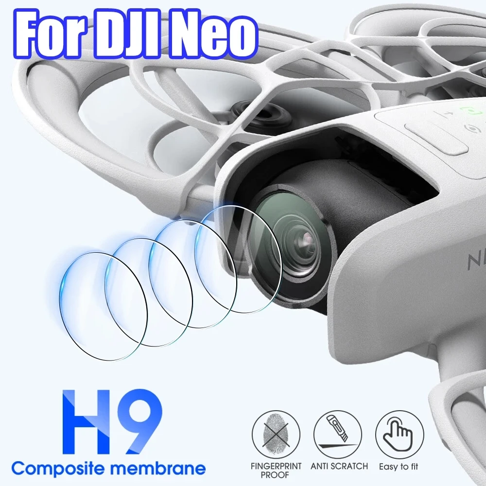 4 Uds pantalla de vidrio templado para DJI Neo Drone cámara protectora de vidrio Protector de pantalla películas de lente para DJI Neo