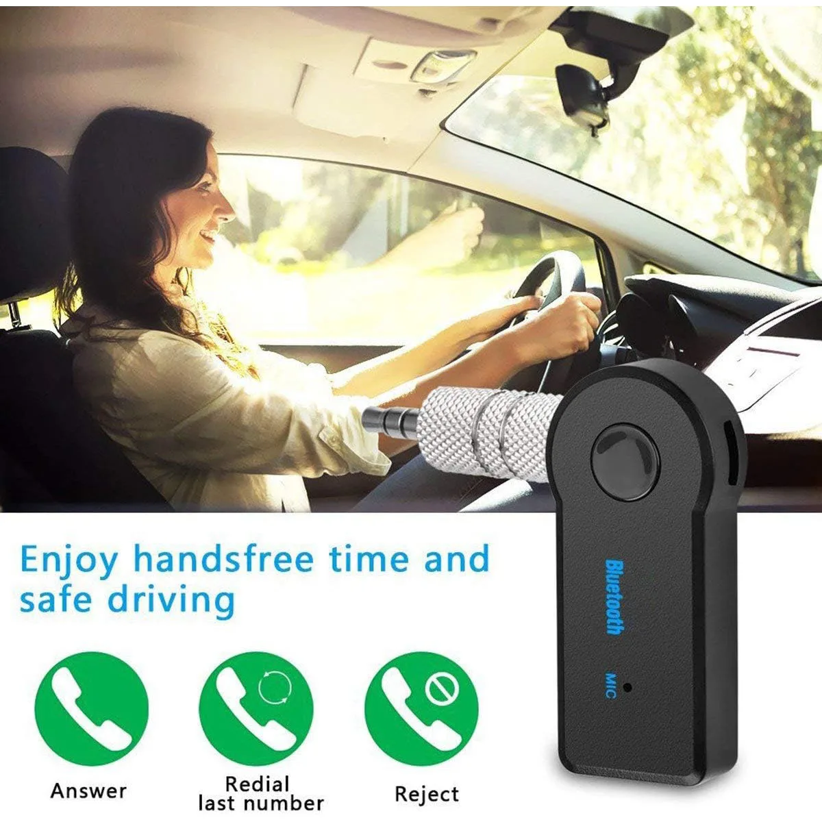 Adaptador Bluetooth Coche 5.0 – Manos Libres Audio Inalámbrico