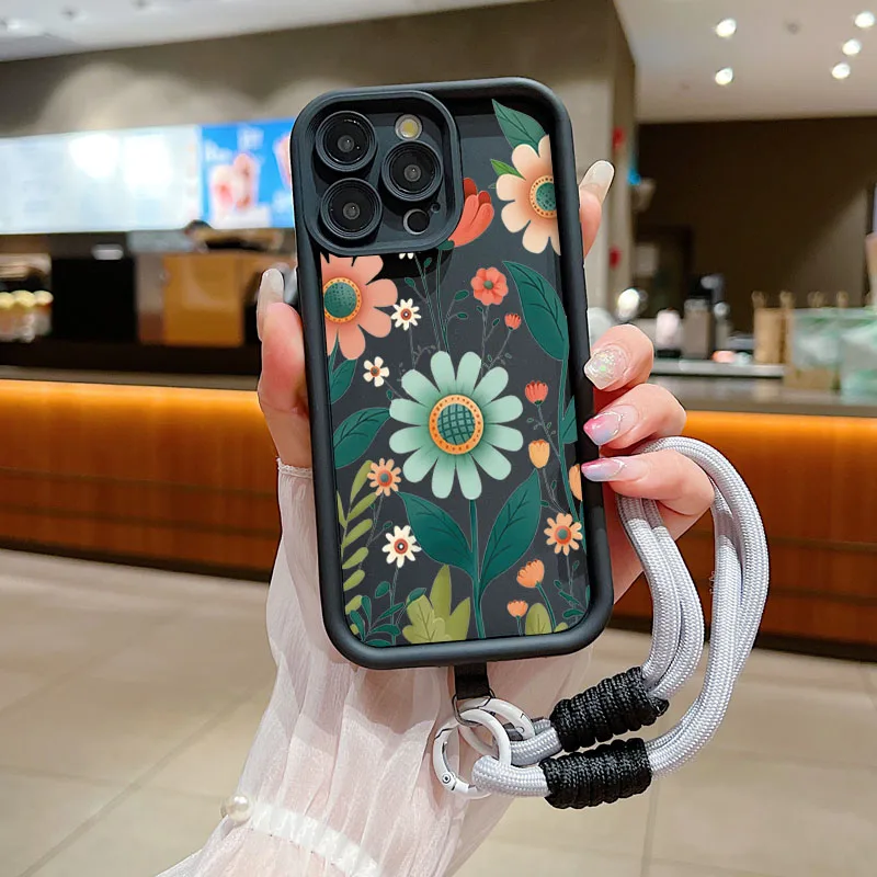 Funda de teléfono con cuerda y cordón de flores para Xiaomi Poco X6 X5 F5 F6 M6 Pro 4G Mi 14 13 12 11 Lite 5G 13T 14T Pro, funda suave de silicona - imagen 2