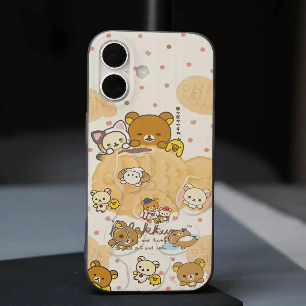Funda de teléfono Rilakkuma, funda de teléfono con patrón corrugado para iPhone 17 Air 16 15 14 13 Pro Max, funda mate a prueba de golpes - imagen 5