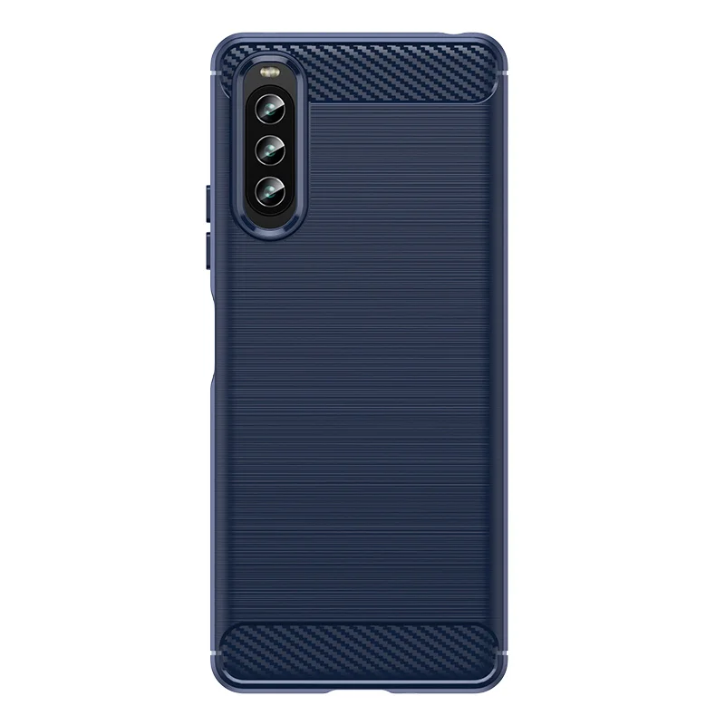 Una caja de teléfono azul con una cámara en la parte posterior