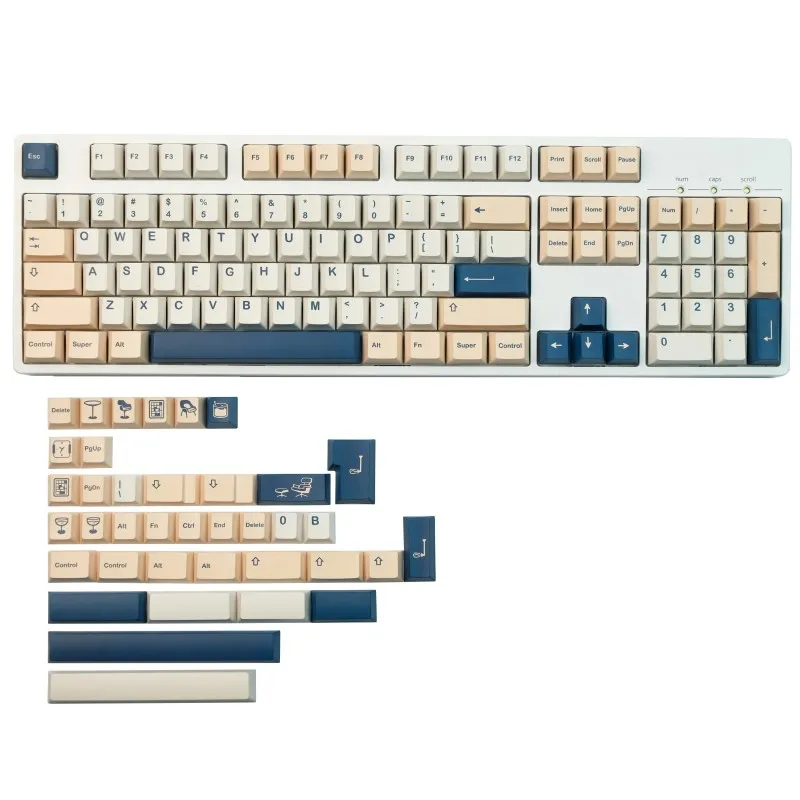 GMK-Juego de 142 teclas de abedul, teclas de subcama con tinte PBT, perfil de cereza, 61, 64, 68, 84, 87, 96, 980, 104, Alice HHKB, ISO Enter - imagen 5
