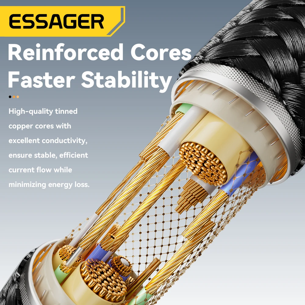 Essager 4 en 1 Cable USB tipo C 100W PD Cable de carga rápida tipo C a Cable tipo C para iPhone16 15 14 Pro Max iPad Samsung Xiaomi - imagen 4