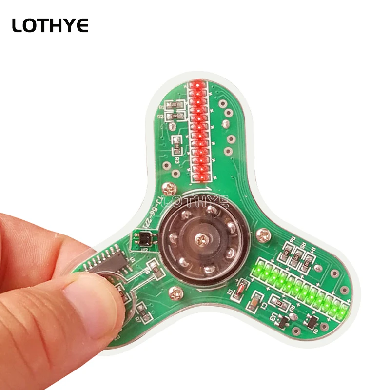 Giroscopio LED para la yema del dedo, Kit electrónico de bricolaje, 3 hojas, componente luminoso para salón, 51 microcontroladores, soldadura, Kit de producción DIY