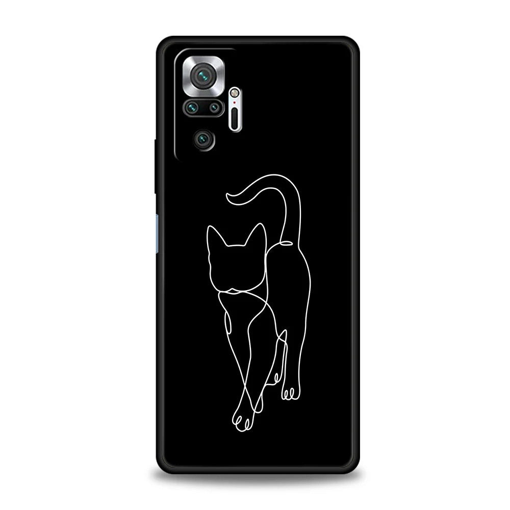 Funda de teléfono Cat Line Black Cats para Xiaomi Redmi Note 14 13 12 10 11 Pro Plus 14C 13C 12C 10C 9C 5G funda suave de TPU - imagen 3