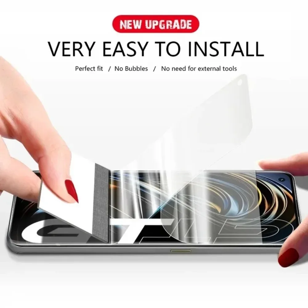 4 Uds película de hidrogel Ultra HD para Realme GT 7 6 5 2 Pro 6T Note 50 Protector de pantalla principal para Realme 14 13 Pro Plus C75 14T - imagen 4