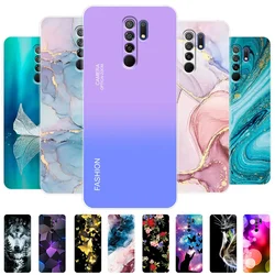 Xiaomi Redmi 9 Funda TPU Transparente Mármol Acuarela Antigolpes