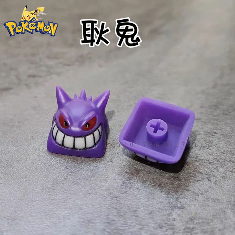 Teclas de Pokémon con personaje de Anime, teclas de resina Gengar para teclado mecánico de eje transversal, regalos personalizados hechos a mano - imagen 2