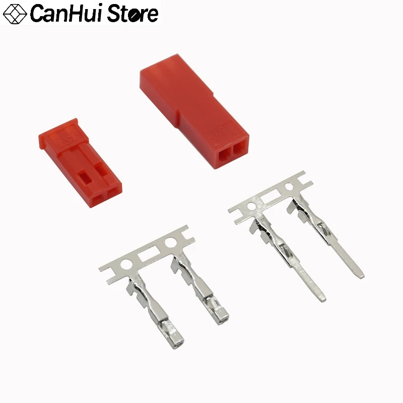 20-50 unids Conector JST XH 2.54mm 2P Macho Hembra Carcasa Enchufe Terminal Crimp SYP Conector 2 Pines Rojo/Blanco para Batería RC/Tira LED - imagen 2