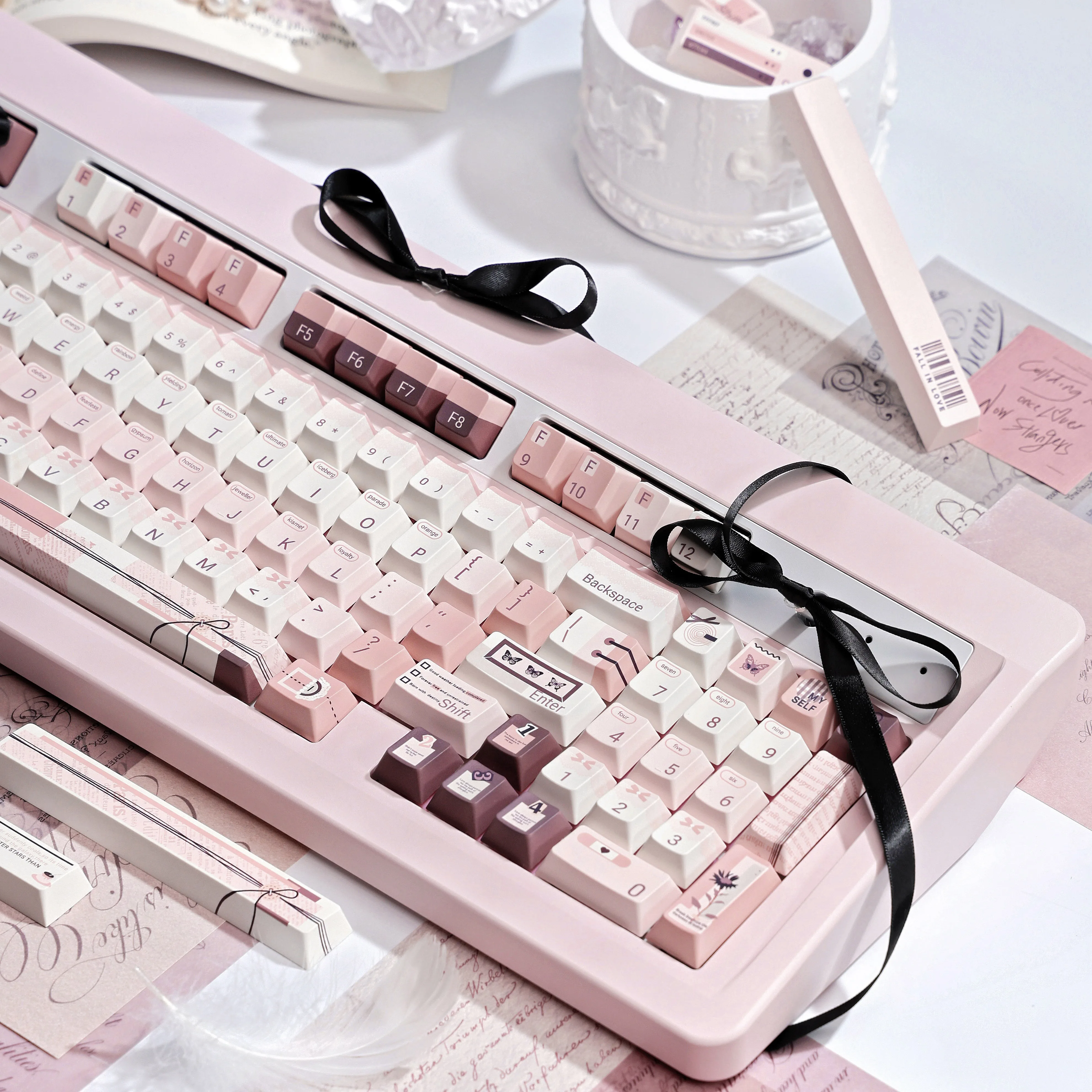 Juego de teclas con tema de manual de princesa, sublimación PBT, SOA, perfil de cereza, tapas de teclado, accesorios personalizados - imagen 5