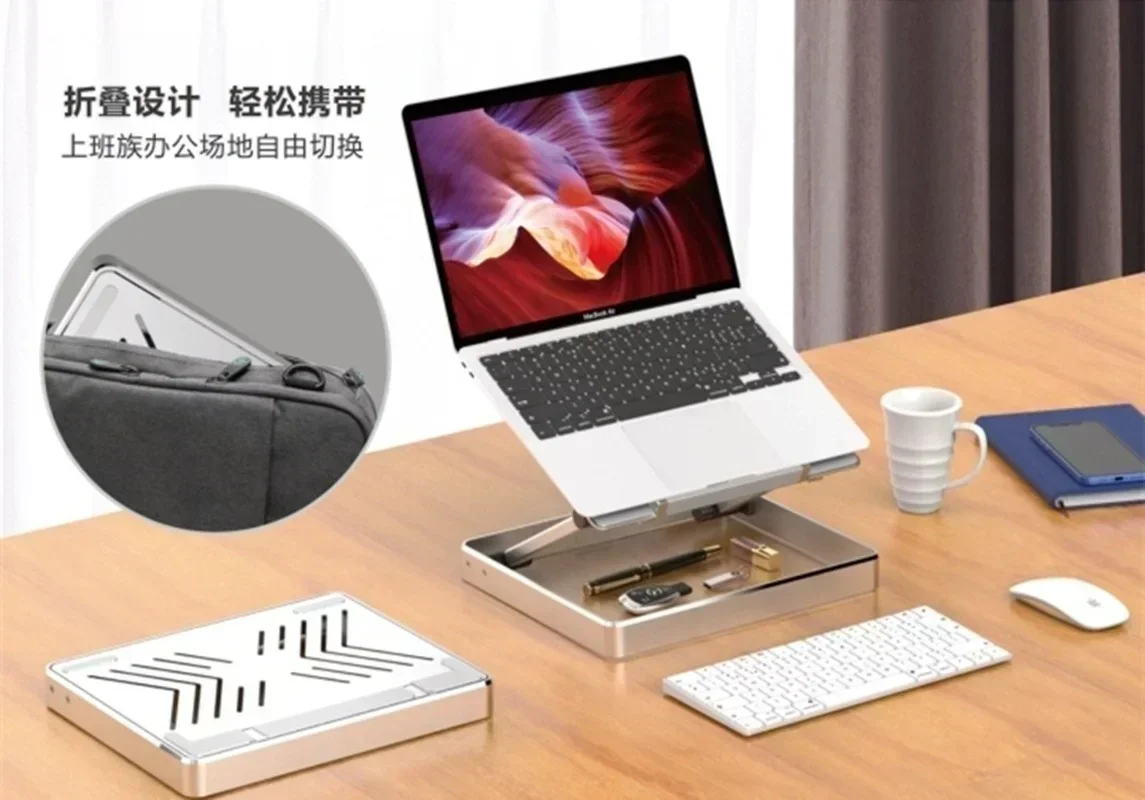 Soporte Universal antideslizante portátil para ordenador portátil, aleación de aluminio de 11 - 17 pulgadas, ángulo ajustable plegable, estante de refrigeración para oficina