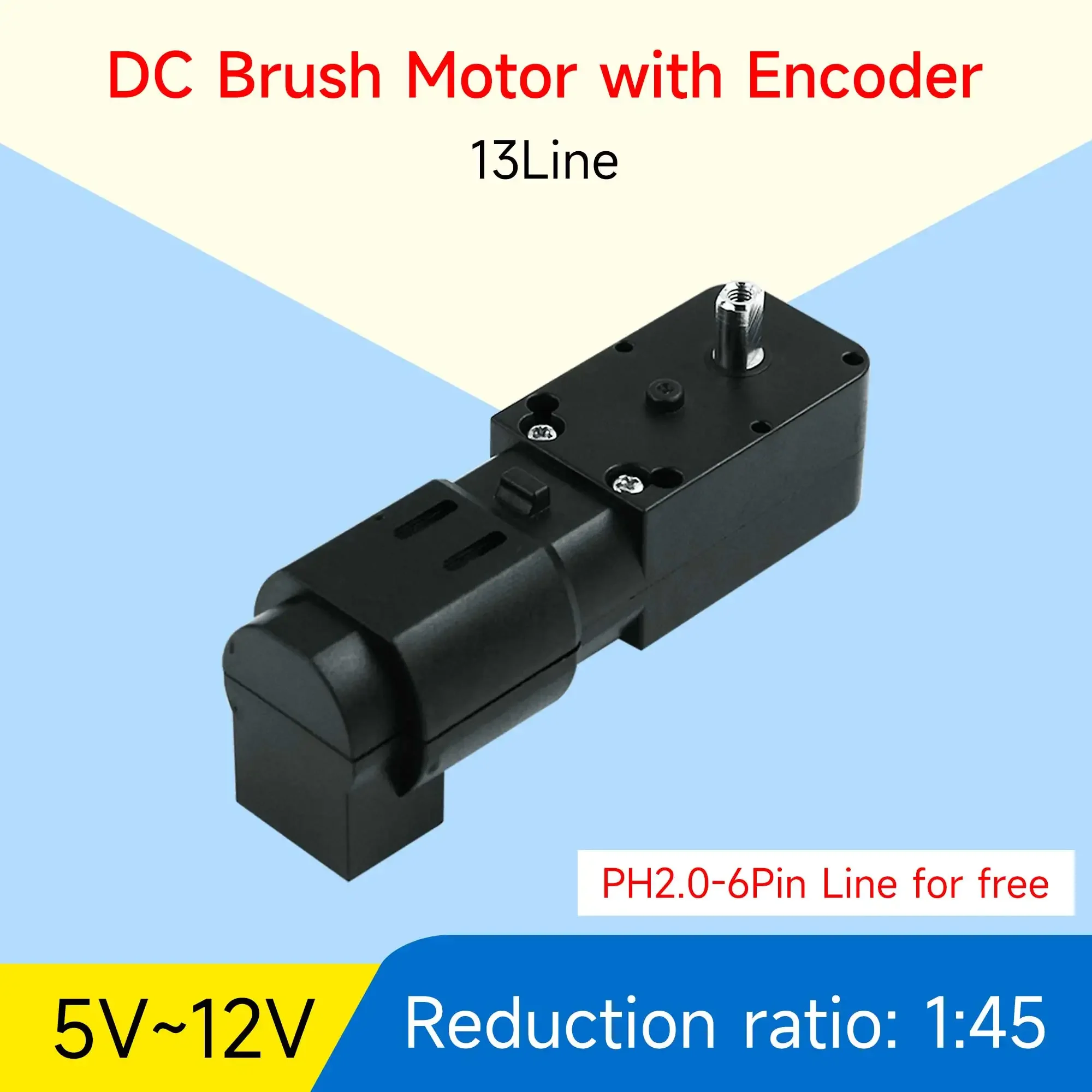 Yahboom TT DC Motor de engranaje AB Motor reductor de fase con codificador con soporte para coche de equilibrio inteligente DIY