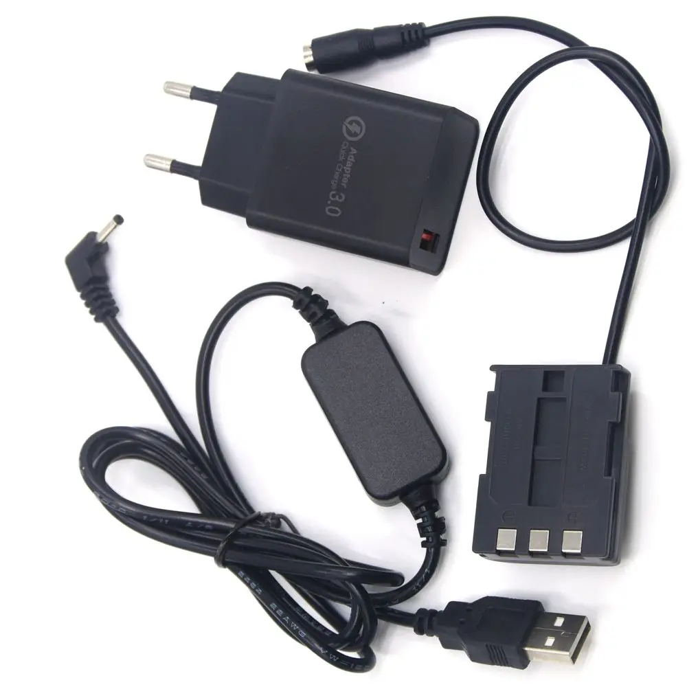 Cable de alimentación USB para cargador de 18W, batería simulada de NB-2L, acoplador CC DR-700 para Canon G7 G9 S40 S45 S50 S60 S70 EOS 350D 400D Rebel XTi - imagen 4