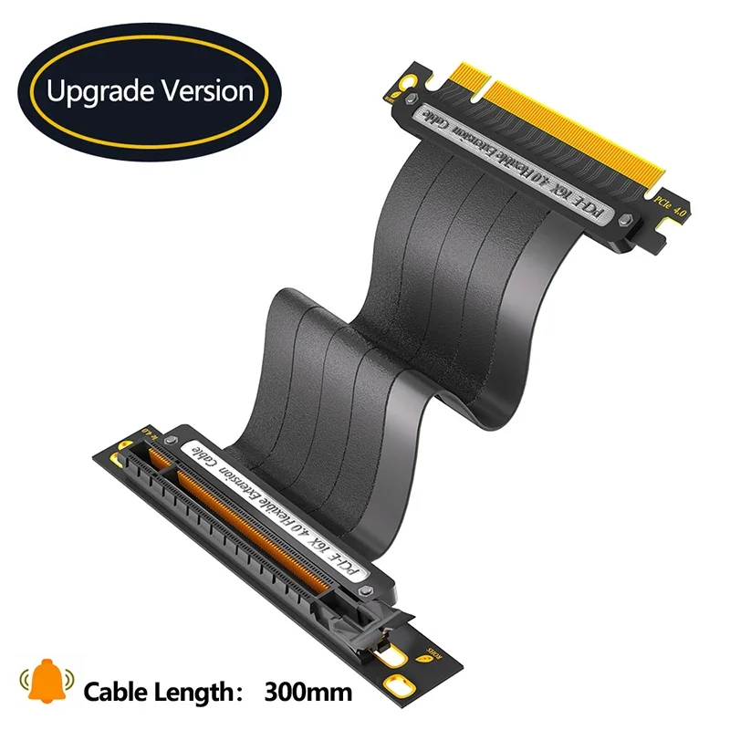 Cable Flexible PCI-E X16 4,0 de 90 grados, Cable elevador GPU negro PCI Express 16x blindado de alta velocidad 64G, Cable de extensión PCIE4.0 de 30cm - imagen 2