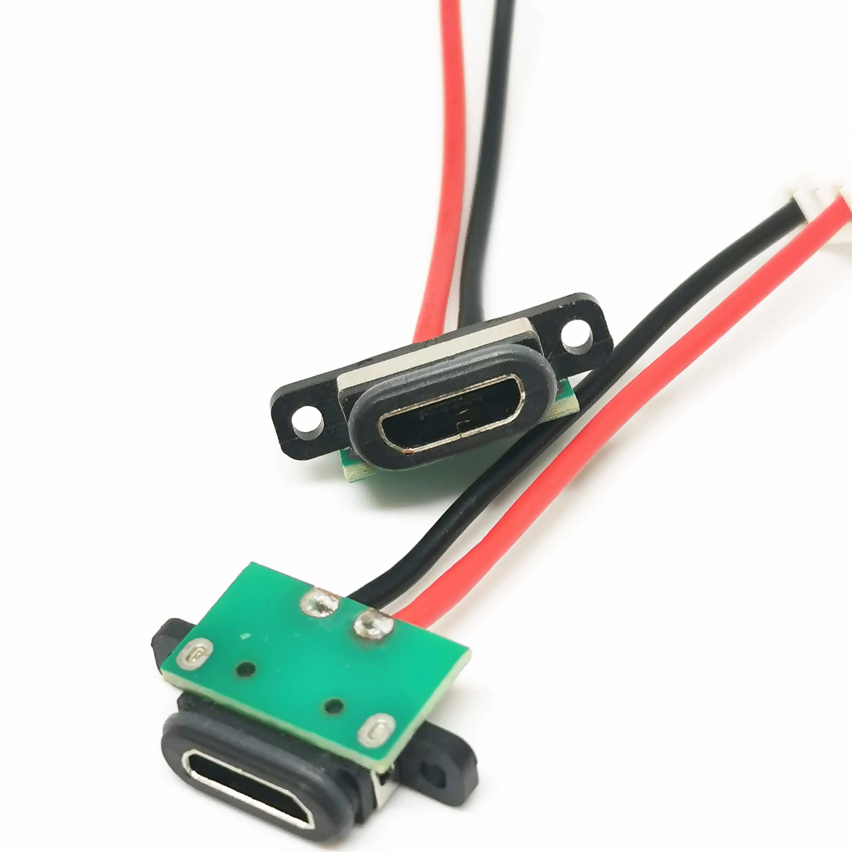 Conector Micro USB hembra con orificio para tornillo, base de carga de energía impermeable con Terminal de Cable, 1-10 Uds.