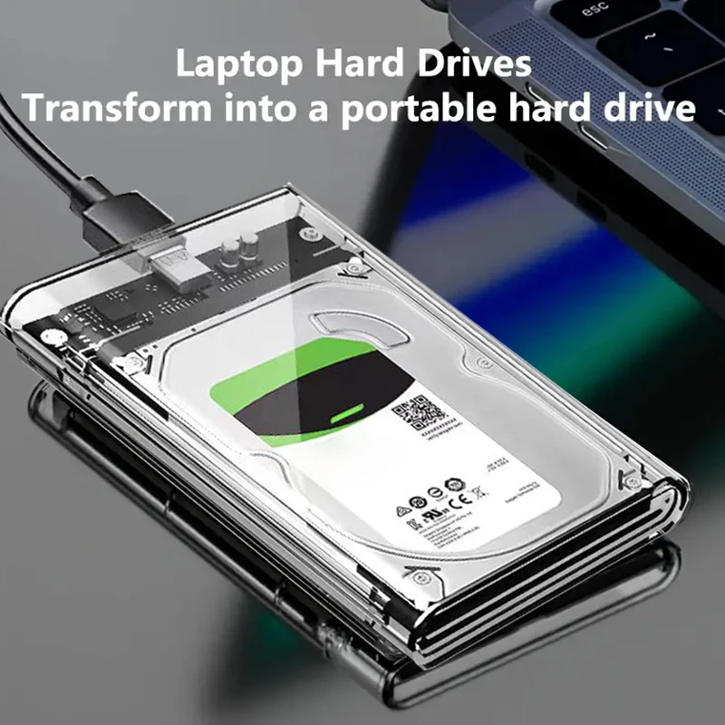 Disco duro externo transparente, caja HDD SSD de 2,5 pulgadas tipo C a USB3.1, carcasa de unidad de 4TB, Compatible con UASP SATA III, ordenador portátil - imagen 5