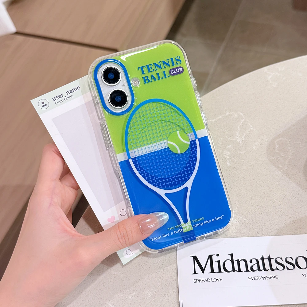 Funda de teléfono con soporte Tok con agarre magnético deportivo con pelota de tenis 3D para iPhone 17 16 14 15 Pro Max a prueba de golpes para funda trasera Magsafe - imagen 5