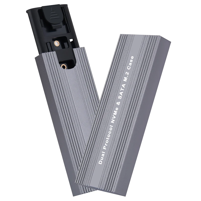 Caja M.2 NVME SATA SSD, protocolo Dual, Chip JMS581D, 10Gbps, USB 3,2 GEN2 tipo C, caja externa M2 SSD, herramienta clave M/B + M gratis - imagen 5
