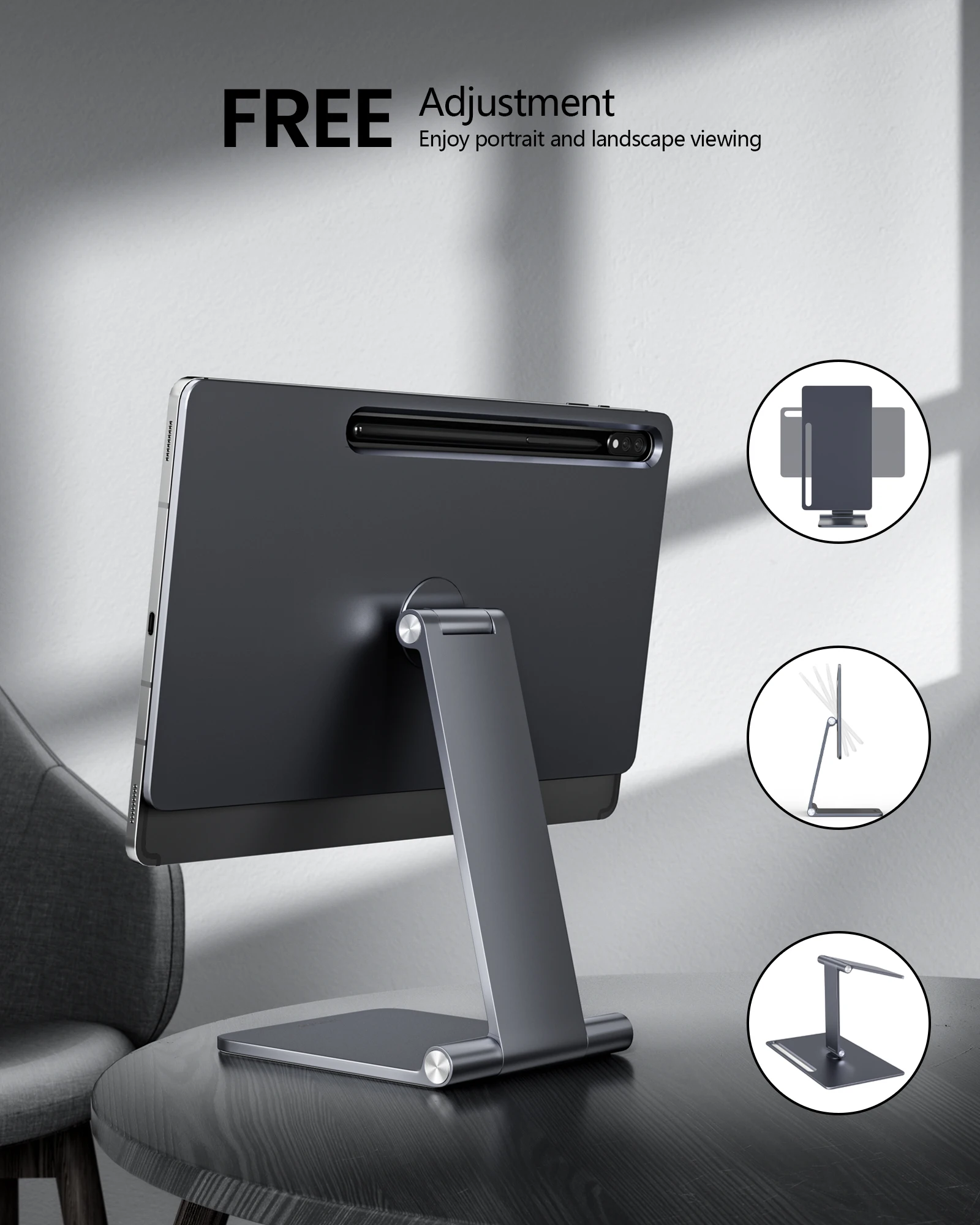 Lululook-soporte magnético para tableta, base de escritorio ajustable para Samsung Galaxy Tab S10, S9 Ultra 14,6, S8 Ultra S10, S9, S7, S8 Plus, S7 FE - imagen 4