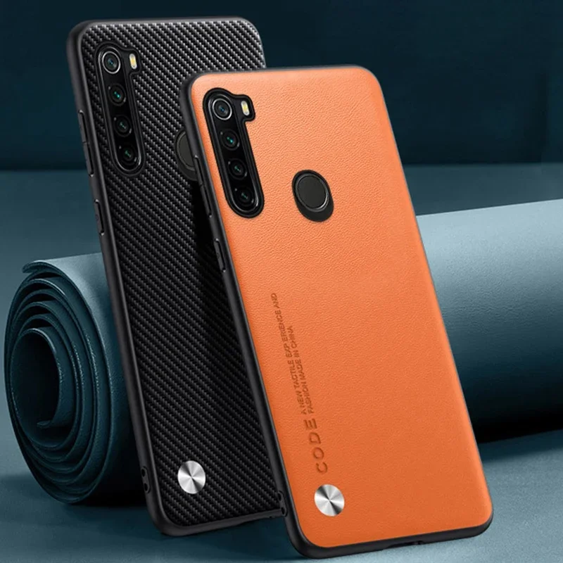 Funda protectora de silicona mate para Redmi Note 8 Pro 8Pro, funda de teléfono de cuero PU de lujo para Xiaomi Redmi Note 8 8T 8 T - imagen 2