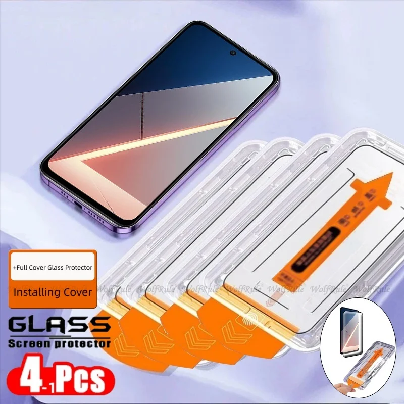 1-4 Uds para Poco M7 vidrio Xiaomi Poco M7 vidrio templado cubierta completa HD 9H fácil instalación sin polvo para Protector de pantalla Poco M7