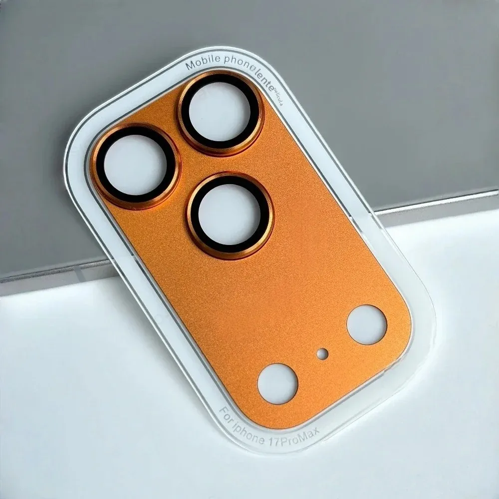 Protector de cámara de metal negro de aleación para iPhone 17/16/15/14 pro Max Air - Vidrio templado con tapa de anillo de lente - imagen 5