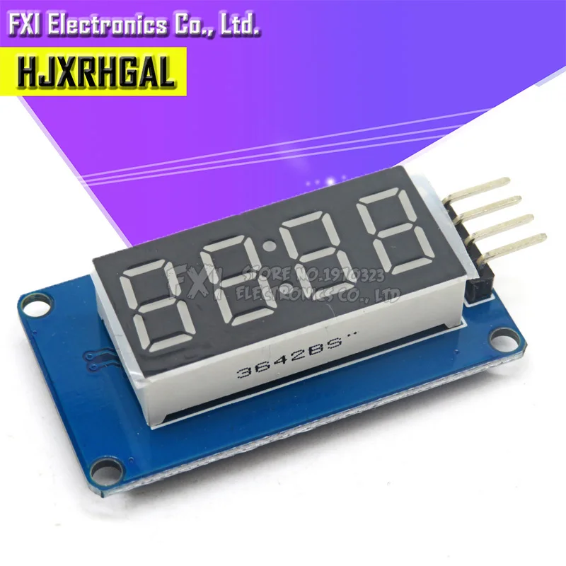 Módulo de pantalla LED TM1637 para Arduino, 7 segmentos, 4 Bits, 0,36 pulgadas, reloj, ánodo rojo, tubo Digital, paquete de placa de controlador de cuatro series