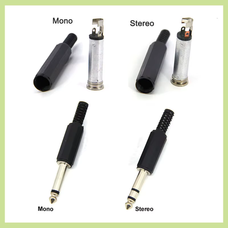 Conector de toma de audio mono/estéreo de 6,35 MM, conector de soldadura, línea de soldadura, auriculares estéreo, Audio de 1/4 "y 6,5mm h