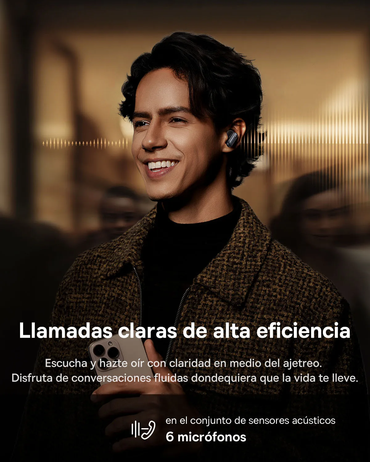 Baseus Inspire XP1 -50dB auriculares inalámbricos ANC adaptables Bluetooth 6,1 Dolby Audio 6 micrófonos ENC auriculares inalámbricos sonido de brote de Bose - imagen 5