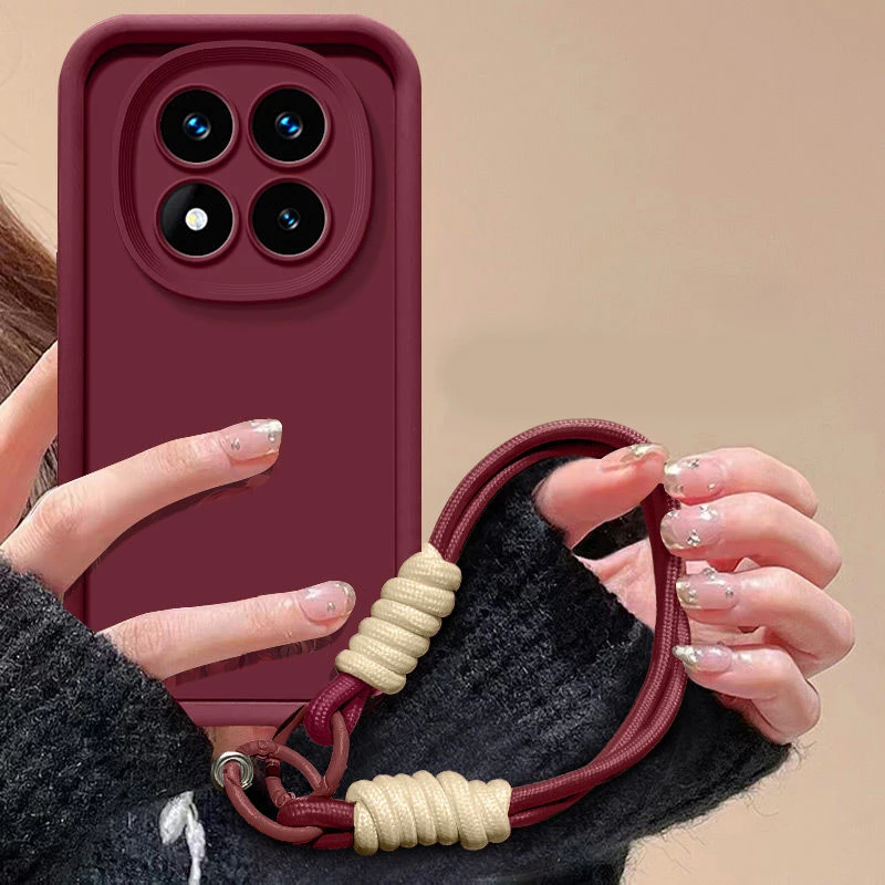 Para Xiaomi Redmi Note 14 Pro 4G funda Redmi Note 14 Pro 4G funda de teléfono tejido cordón cubierta sensación de piel protección funda a prueba de golpes