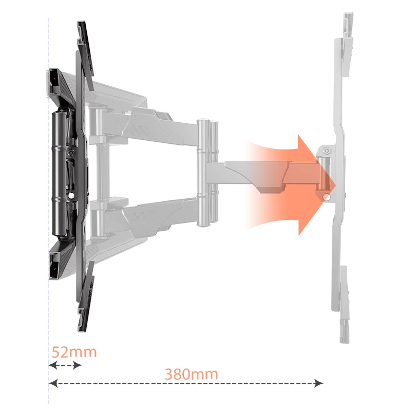 NB P6 Soporte Pared TV 45-75 pulgadas Movimiento Completo VESA 600x400 - imagen 3