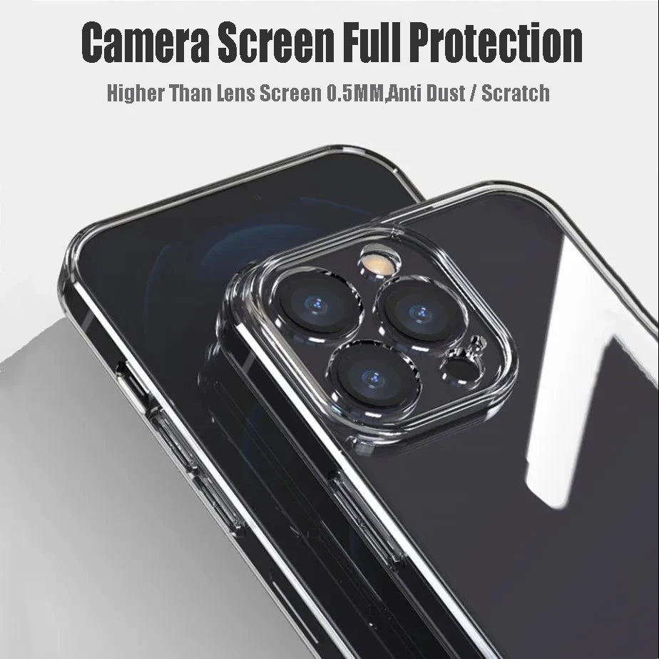 Funda de teléfono de vidrio templado transparente para iPhone 16 15 14 13 12 11 Pro Max Plus XR X XS 7 8 parachoques a prueba de golpes cubierta transparente dura - imagen 5