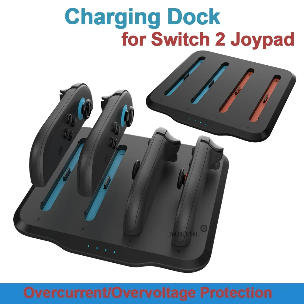 2025 nuevo para NS Switch 2 Joypad cargador estación de carga con cable de carga para controlador Switch2 protección de seguridad