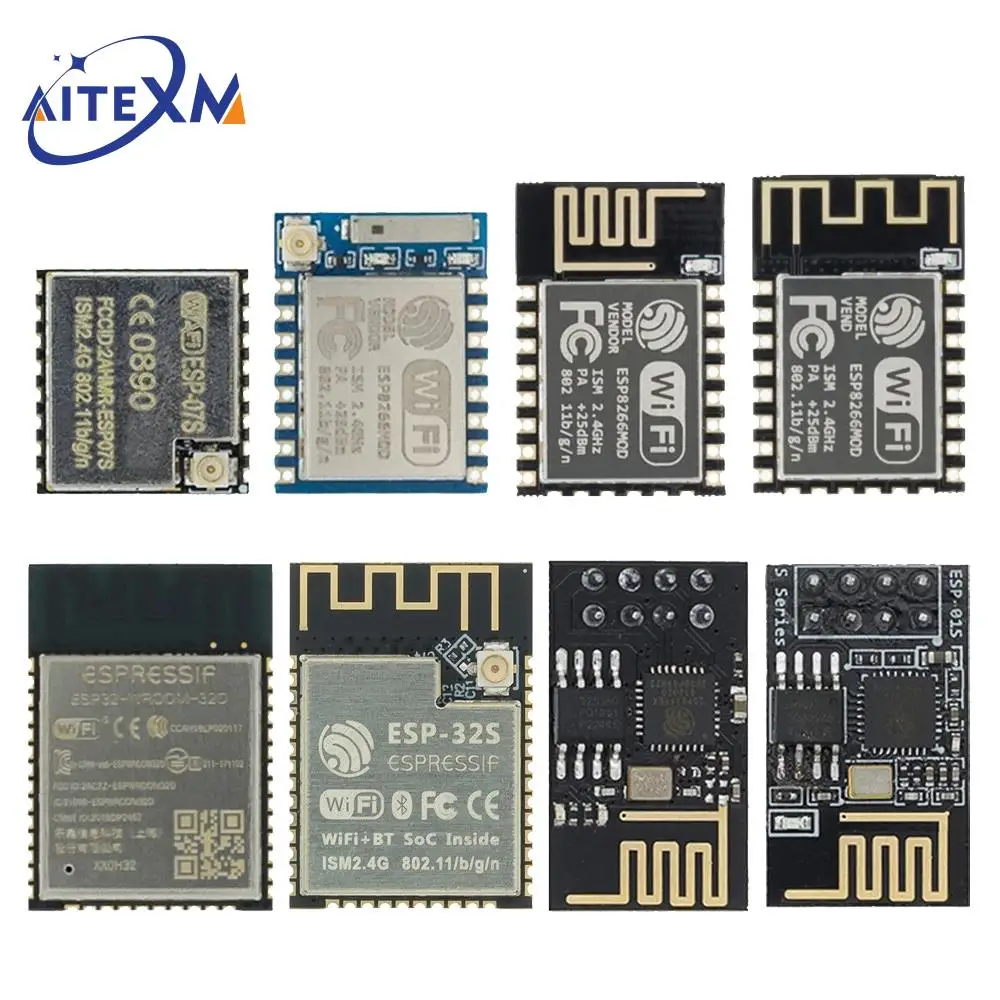 ESP8266 ESP-01 ESP-01S ESP-07 ESP-12E ESP-12F ESP-32 ESP-32S módulo inalámbrico WIFI serie transceptor inalámbrico 2,4G para Arduino