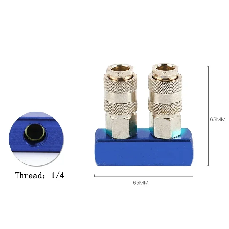 Acoplador rápido neumático de 3 vías y 4 vías, accesorios de empuje de estilo europeo para compresor de aire, acoplamientos de liberación rápida PT1/4 - imagen 3