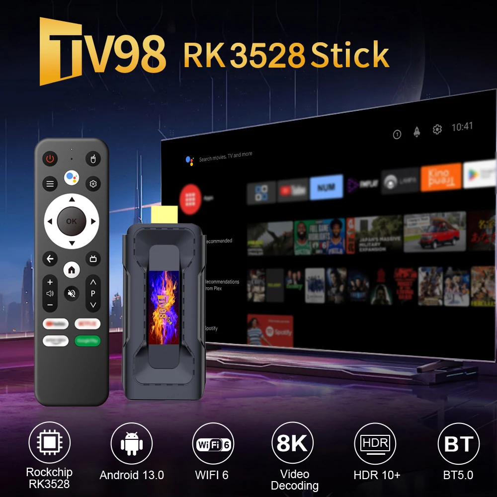 Dispositivo de TV inteligente, decodificador con Android 13, RK3528, cuatro núcleos, A53 Cortex, compatible con vídeo 8K, Andoird, BT5.0, WIFI6, HDR10, Control de voz