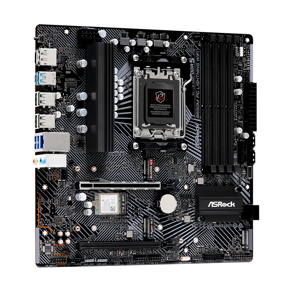 ASRock B650M PG LIGHTNING WIFI placa base AM5 Socket soporte 7900X 7800X3D 7600 CPU 4xDDR5 7200MHz 256GB HDMI M.2 NVME PCIe 4,0 - imagen 5