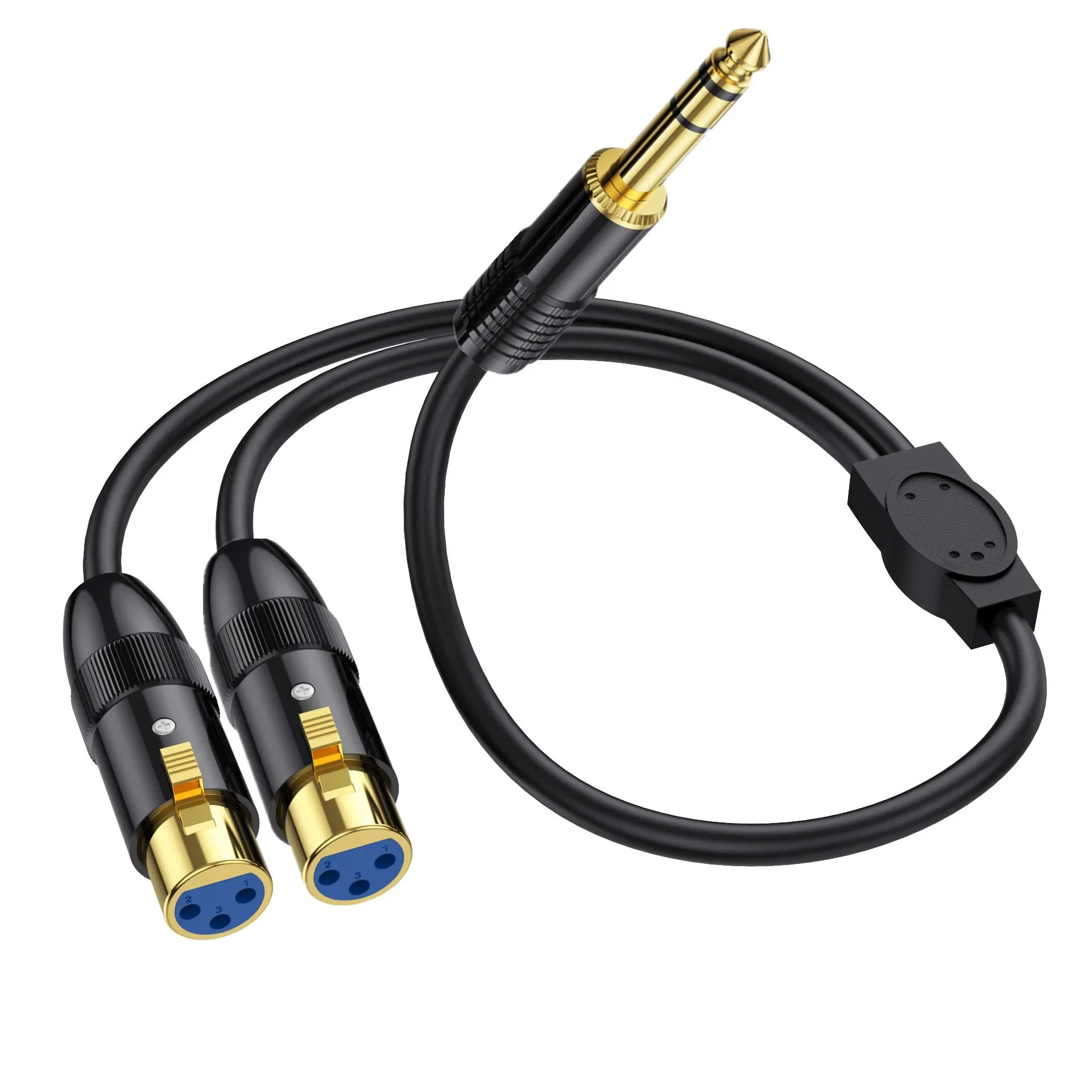 6,35mm TRS macho a doble XLR macho hembra micrófono estéreo adaptador convertidor de Audio desequilibrado Y Cable dividido Jack 6,5mm a 2 XLR - imagen 3