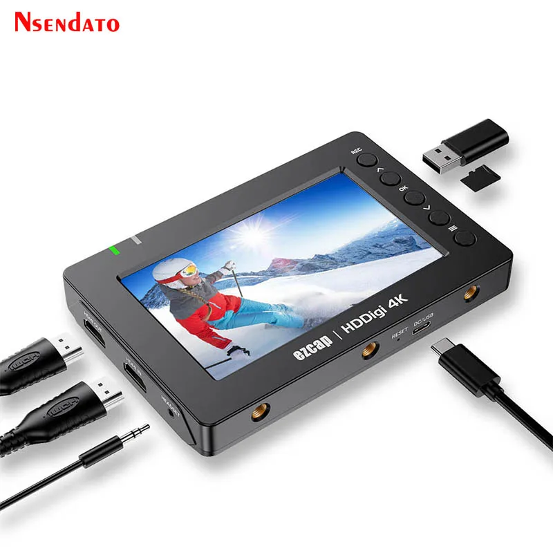 Ezcap278 HDDigi 4K HDMI USB grabadora vídeo Audio tarjeta de captura de juegos caja soporte reproducción tarjeta Micro SD flash USB para transmisión en vivo - imagen 2