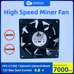 Ventilador Delta 12038 120mm 7000RPM para Antminer S9 S7