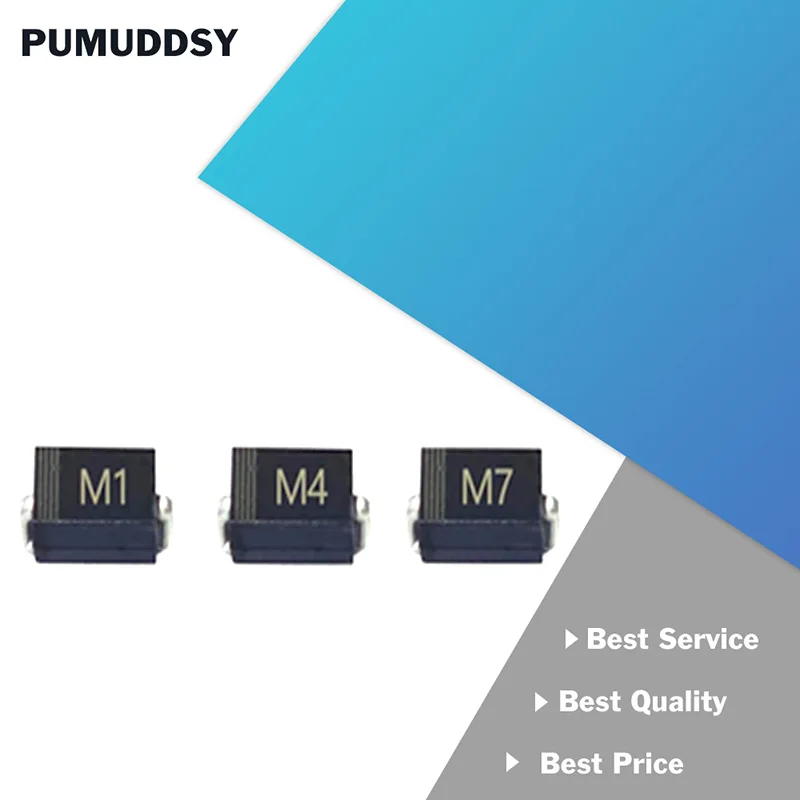 100 Uds diodo rectificador M1 M4 M5 M7 SS12 SS14 SS16 SS24 SS26 SS34 SS36 SS110 SS210 SS210 US1M RS2M ES1D DO-214AC diodos Schottky - imagen 4