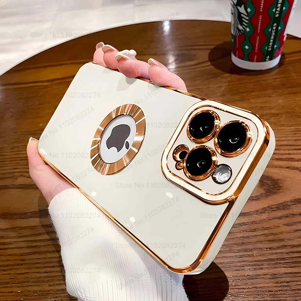 Fundas a prueba de golpes con revestimiento de moda de lujo para iPhone 15 14 13 12 11 Pro Max Plus, funda protectora de silicona suave, accesorios para teléfono - imagen 2