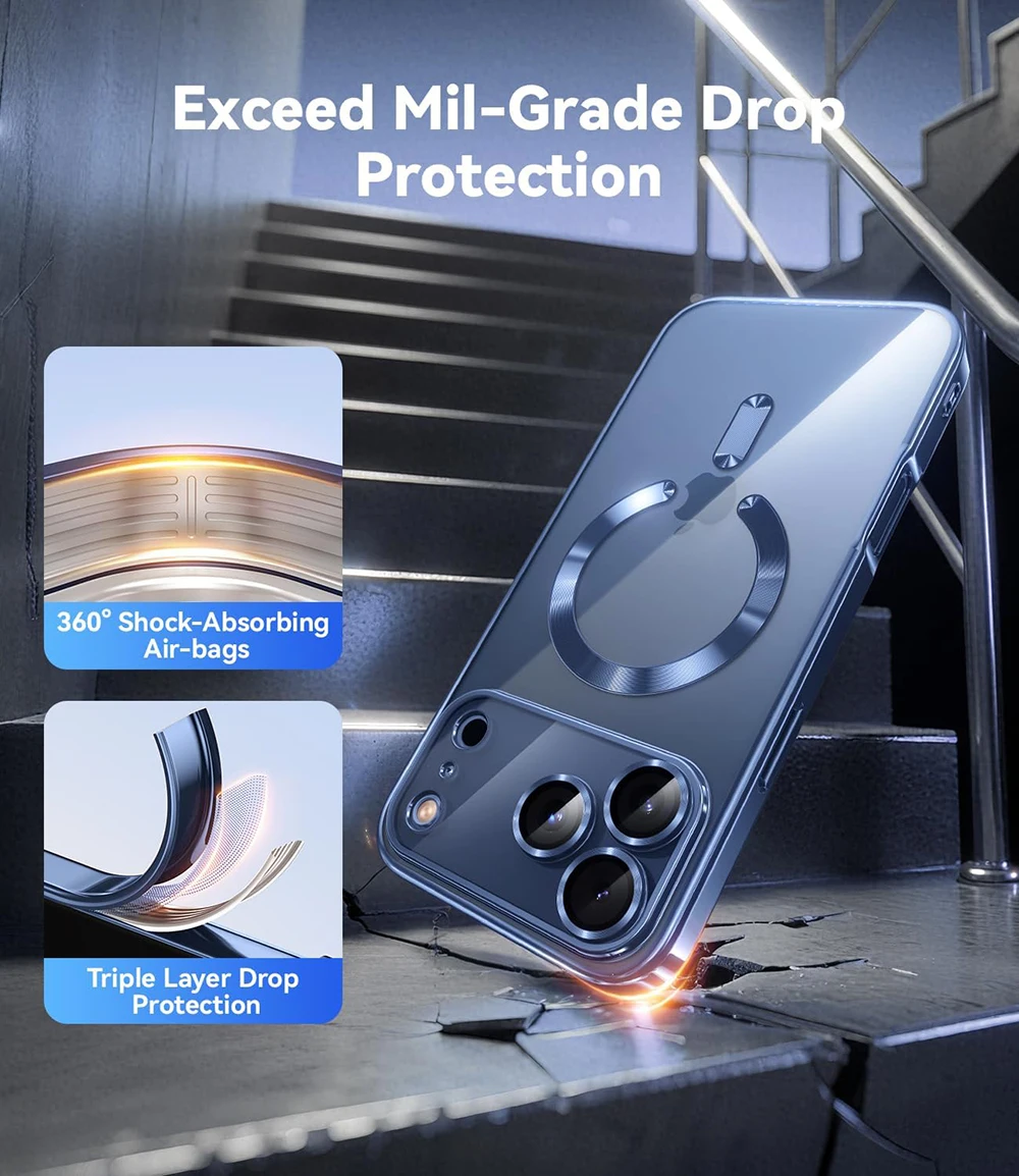 Funda suave de silicona transparente con revestimiento de lujo para iPhone 17 Air 16 15 14 13 12 11 Pro Max, funda de carga inalámbrica Magsafe magnética - imagen 5