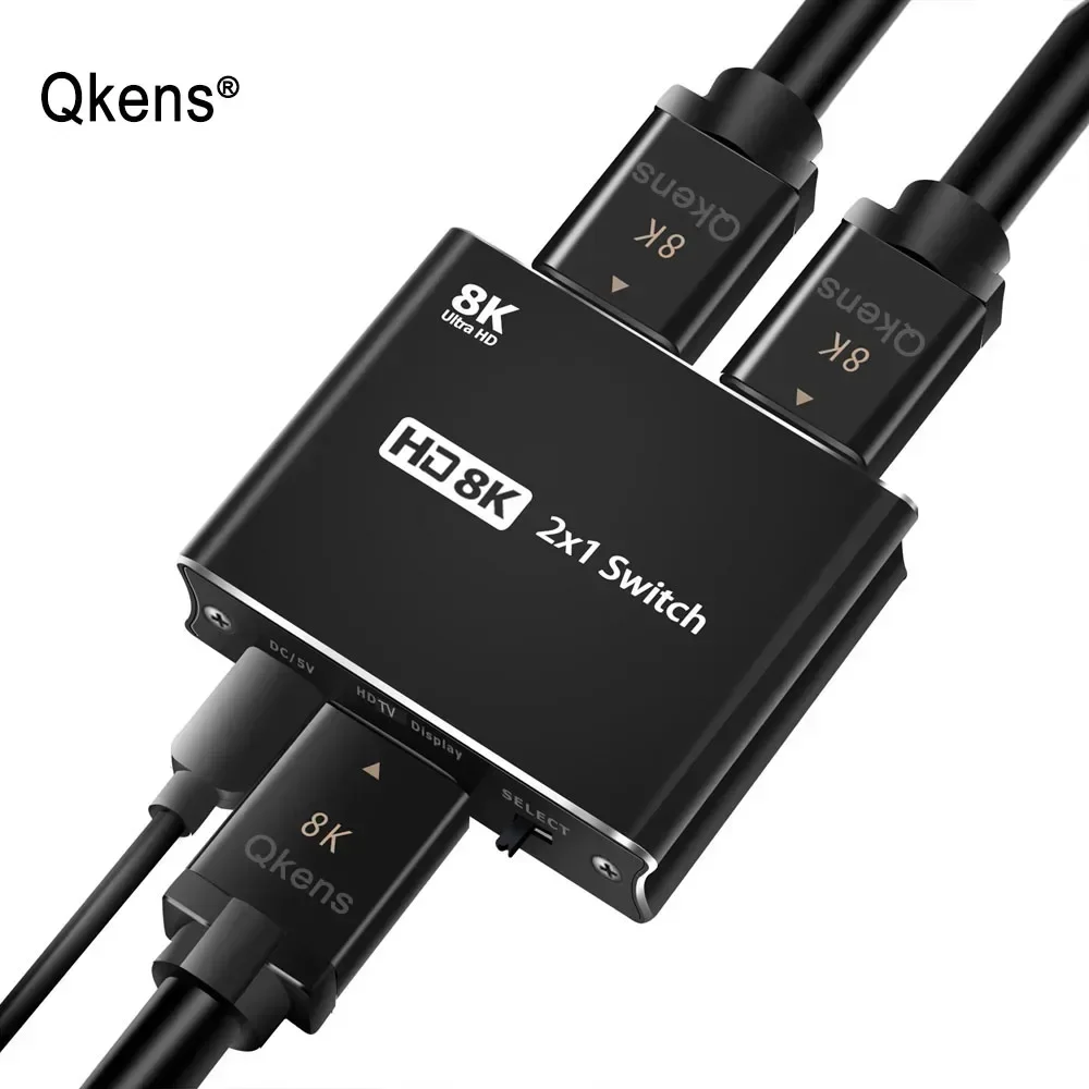 Adaptador de conmutador HDMI 2,1, 8K, 4K120Hz, 1080p, 8Kp60, 2x1, convertidor de vídeo para PS4, PS5, cámara, portátil, PC a proyector de TV - imagen 3