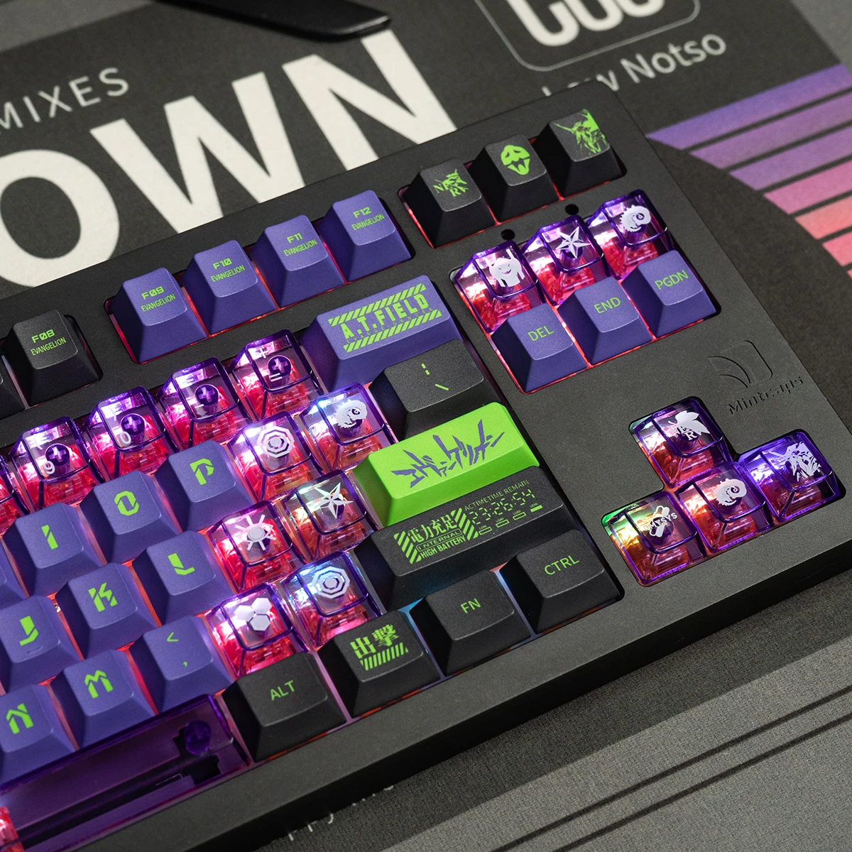 GMK Clones Mecha-01 teclas EVA 188 teclas brillantes a través de teclas de PC PBT teclas sub teñidas de perfil de cereza para teclado mecánico - imagen 5